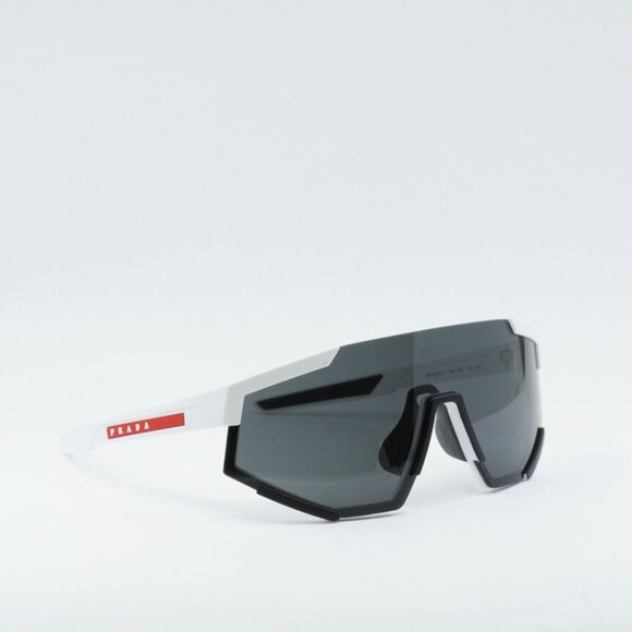 Prada Sport PS04WSF TWK06F Sunglasses White Rubber Shield Frame, Grey Lenses - Picture 9 of 12